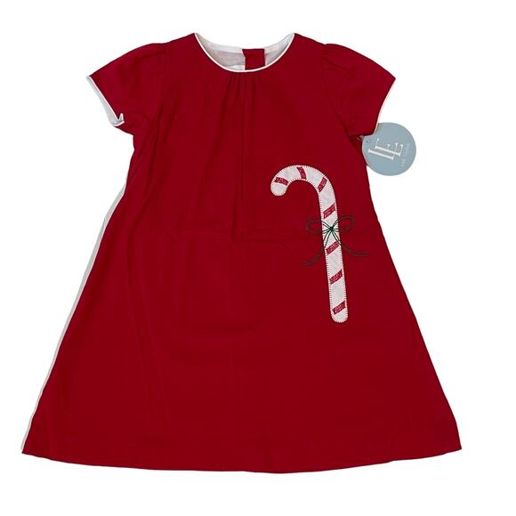 NWT Little English Size 5 Benton Candy Cane Dress - Picture 1 of 4